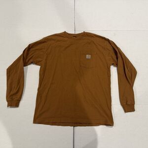 Carhartt Shirt Mens Medium Brown Pocket Original Fit Long Sleeve Shirt